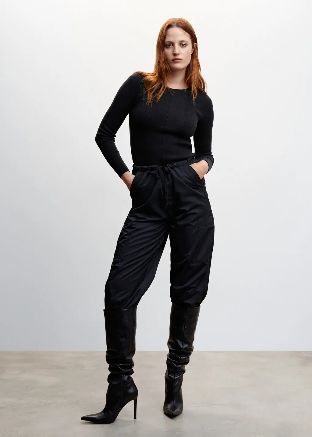 Pullover texture collo stondato