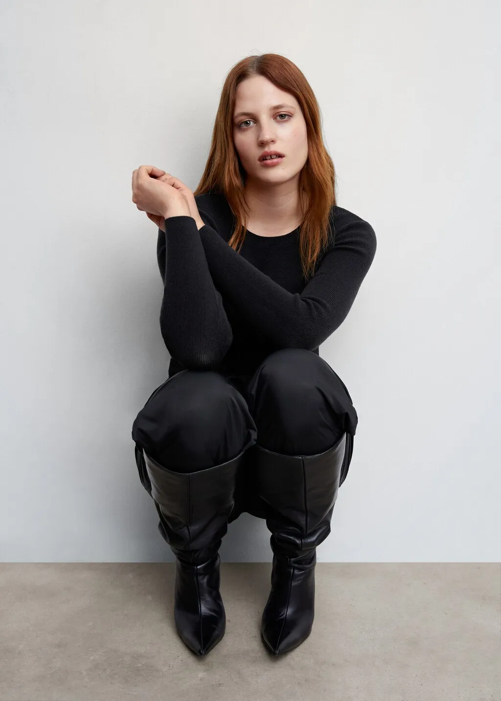 Pullover texture collo stondato