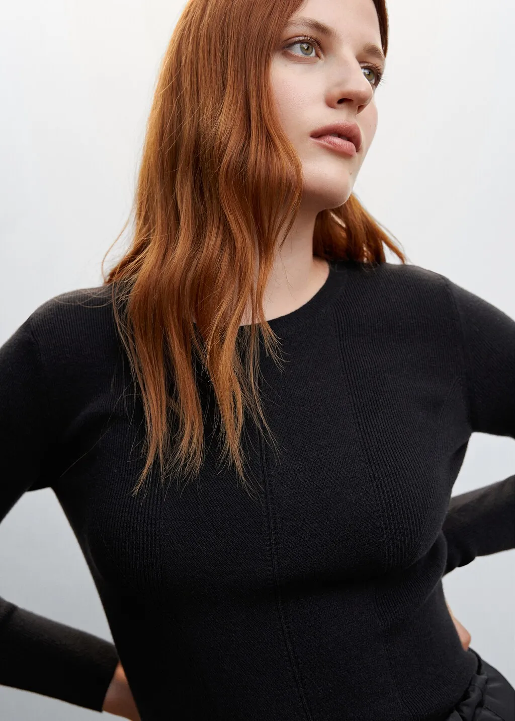 Pullover texture collo stondato