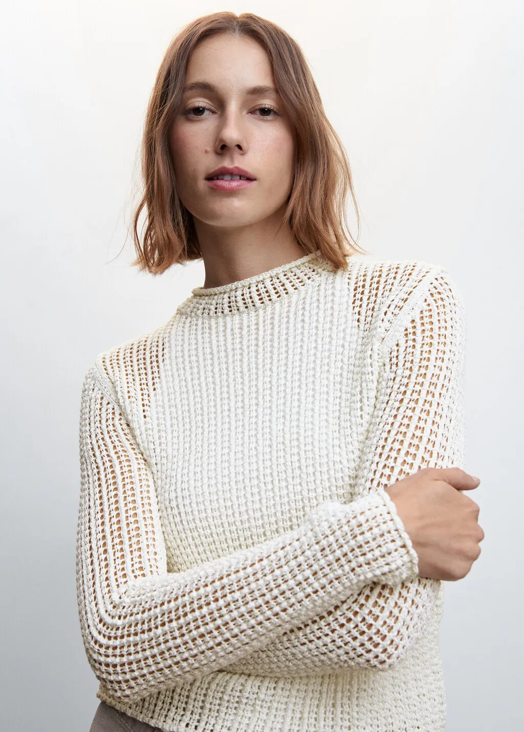 Pullover traforato collo perkins
