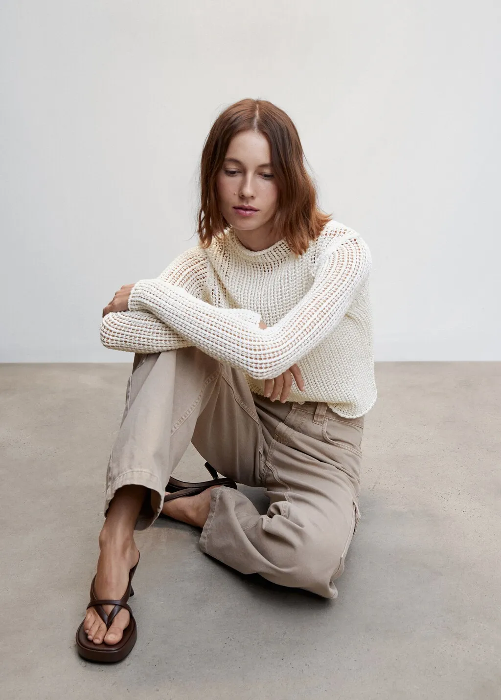 Pullover traforato collo perkins