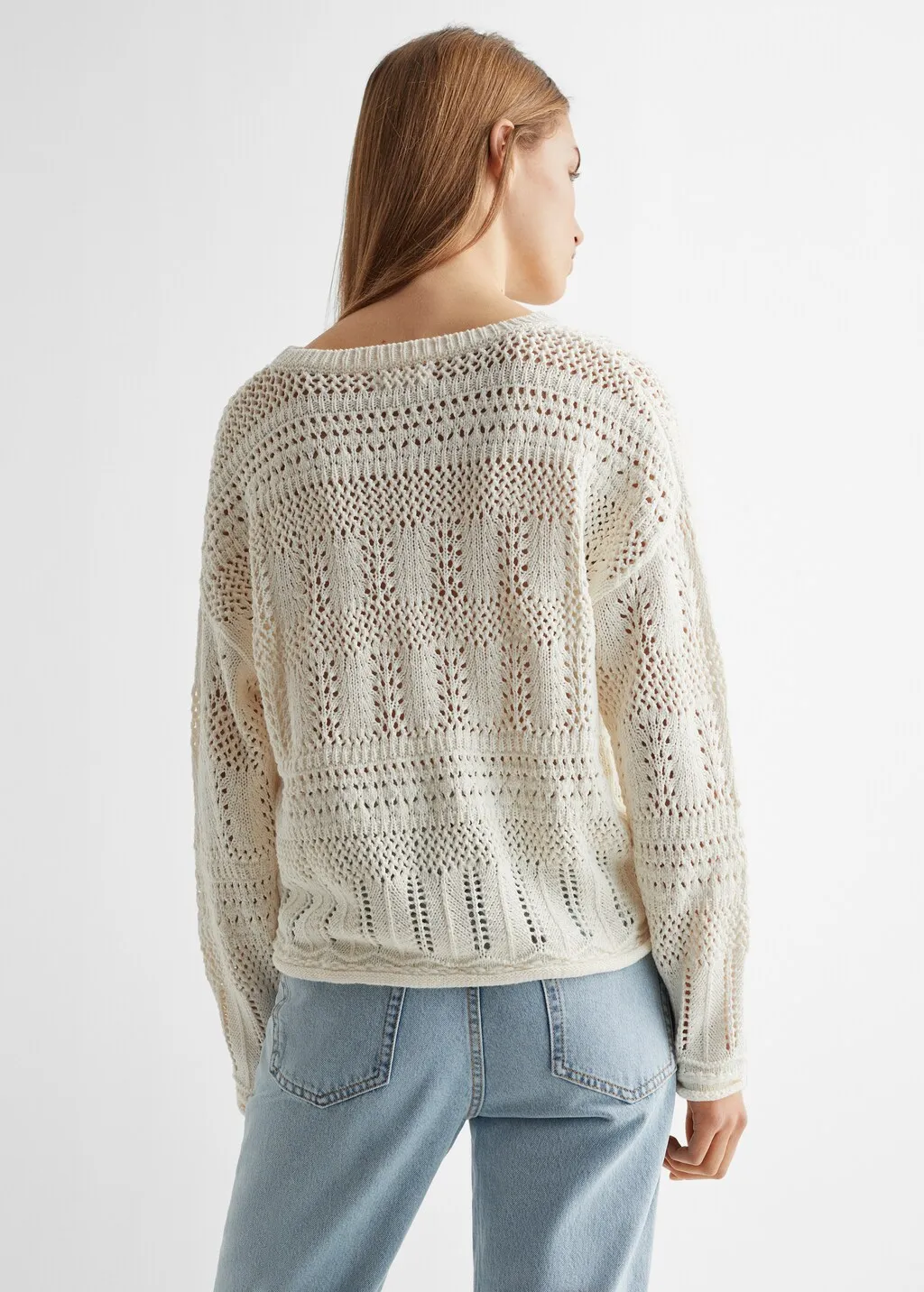 Pullover traforato collo stondato