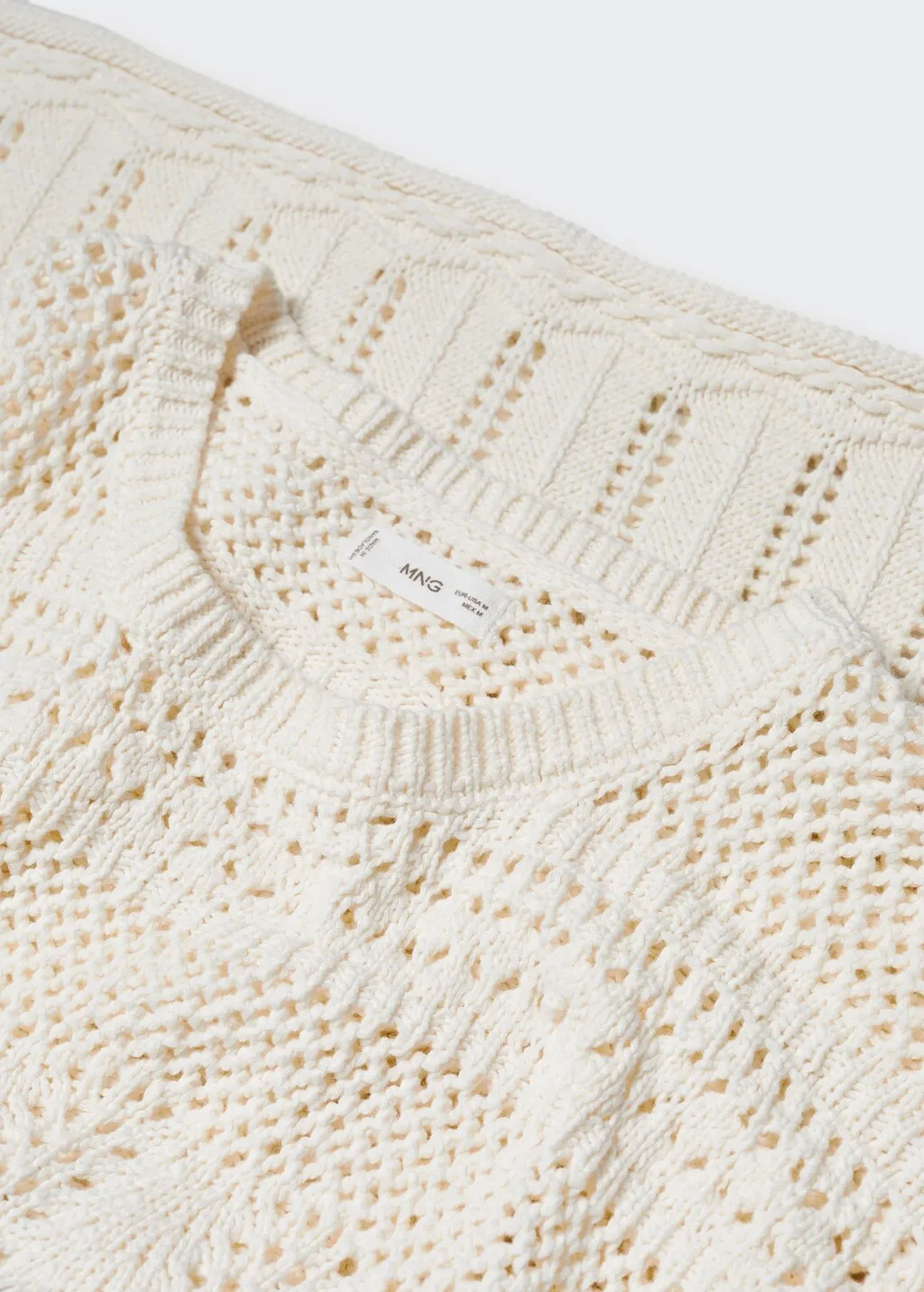 Pullover traforato collo stondato