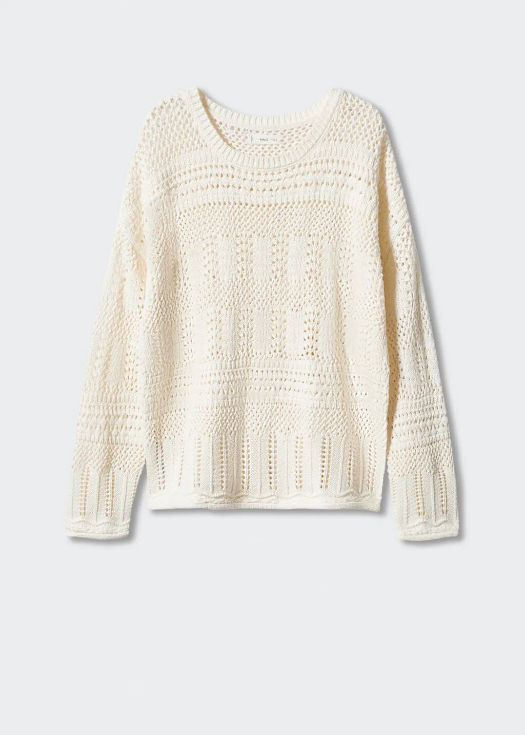 Pullover traforato collo stondato