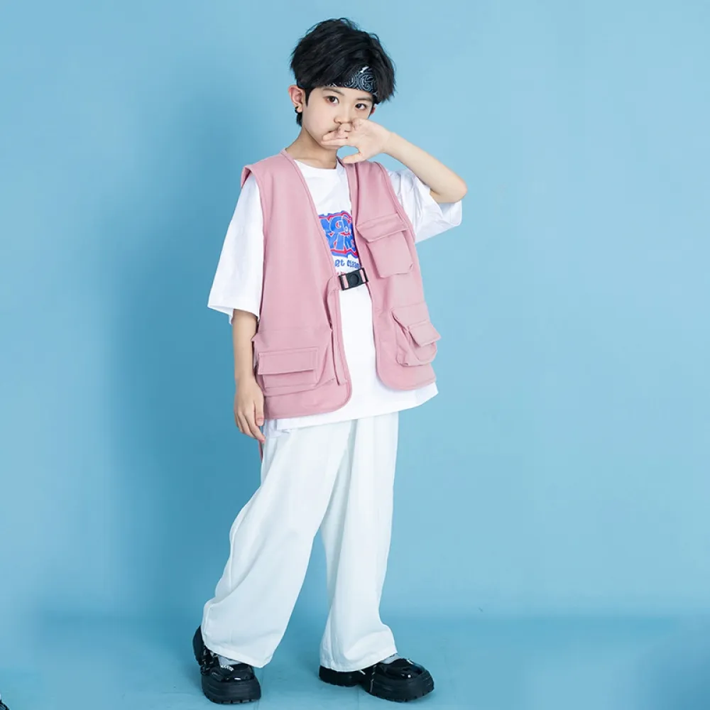 Ragazzi Hip-hop Rosa Hiphop Street Dance Abbigliamento per bambini Gilet di marca alla moda Abbigliamento per prestazioni per ba