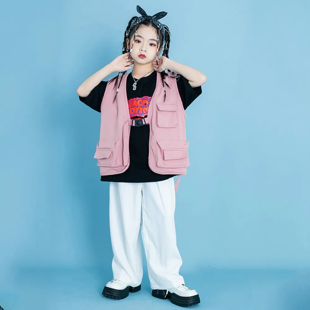 Ragazzi Hip-hop Rosa Hiphop Street Dance Abbigliamento per bambini Gilet di marca alla moda Abbigliamento per prestazioni per ba
