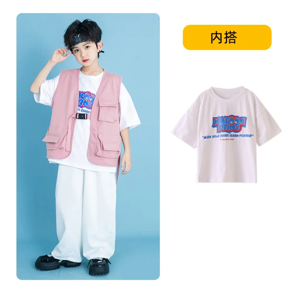 Ragazzi Hip-hop Rosa Hiphop Street Dance Abbigliamento per bambini Gilet di marca alla moda Abbigliamento per prestazioni per ba