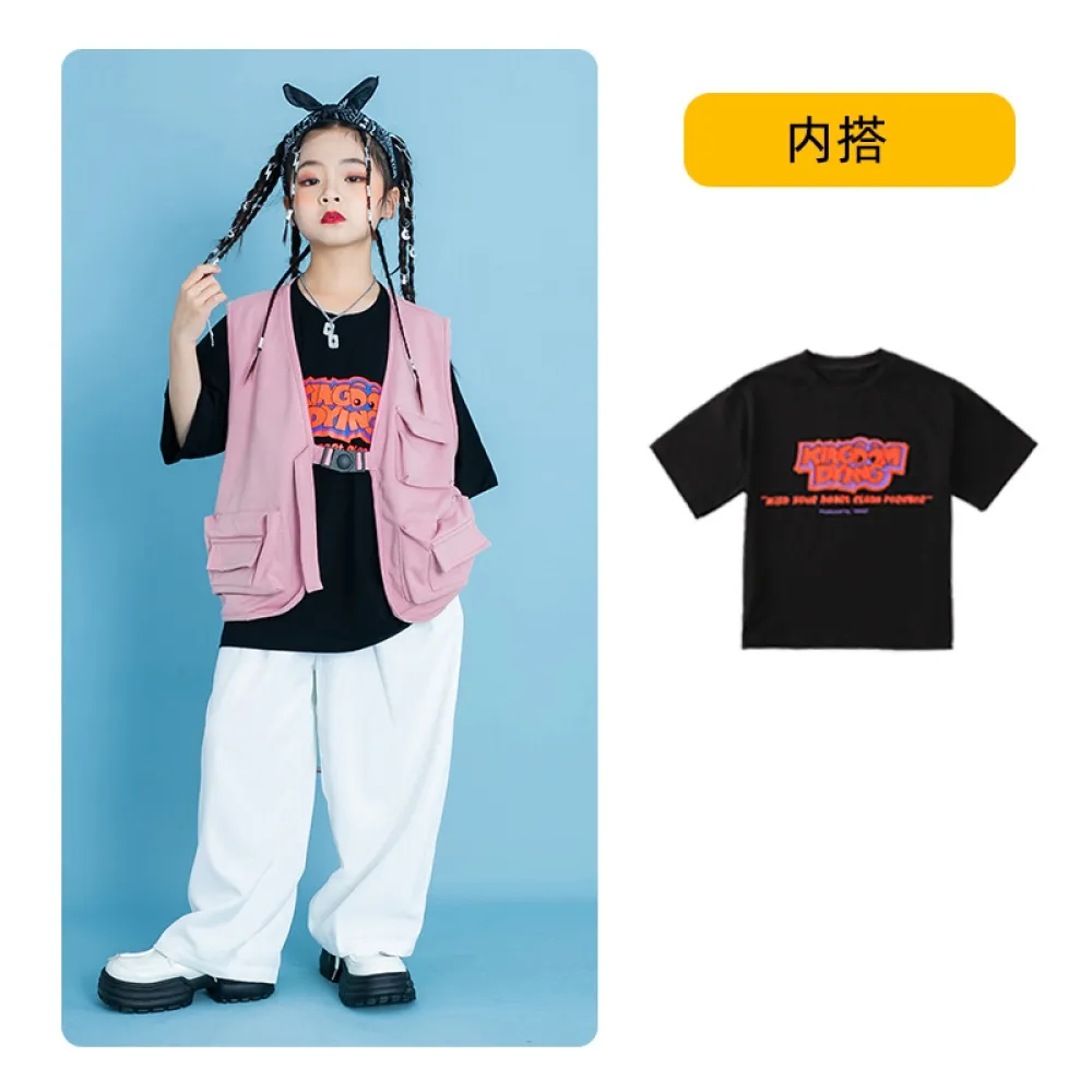 Ragazzi Hip-hop Rosa Hiphop Street Dance Abbigliamento per bambini Gilet di marca alla moda Abbigliamento per prestazioni per ba