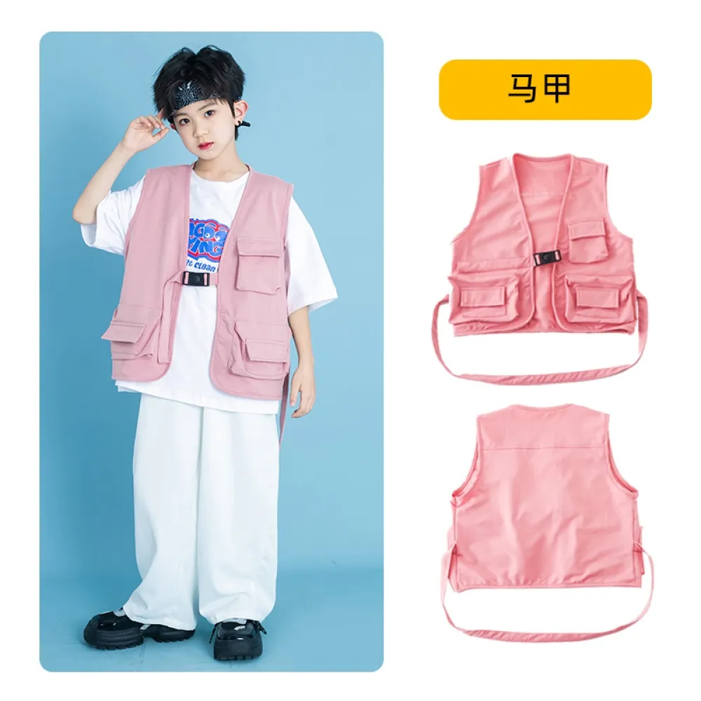 Ragazzi Hip-hop Rosa Hiphop Street Dance Abbigliamento per bambini Gilet di marca alla moda Abbigliamento per prestazioni per ba