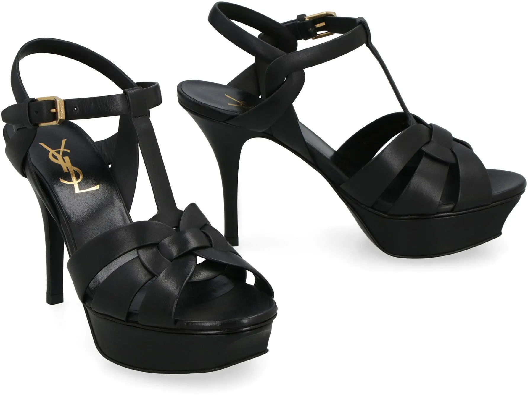 Saint Laurent Sandali Tribute in pelle con tacco