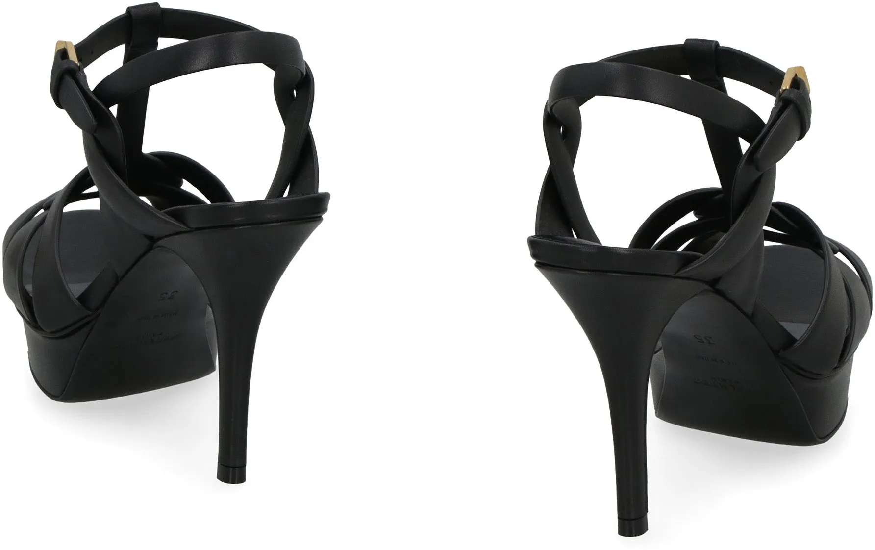 Saint Laurent Sandali Tribute in pelle con tacco