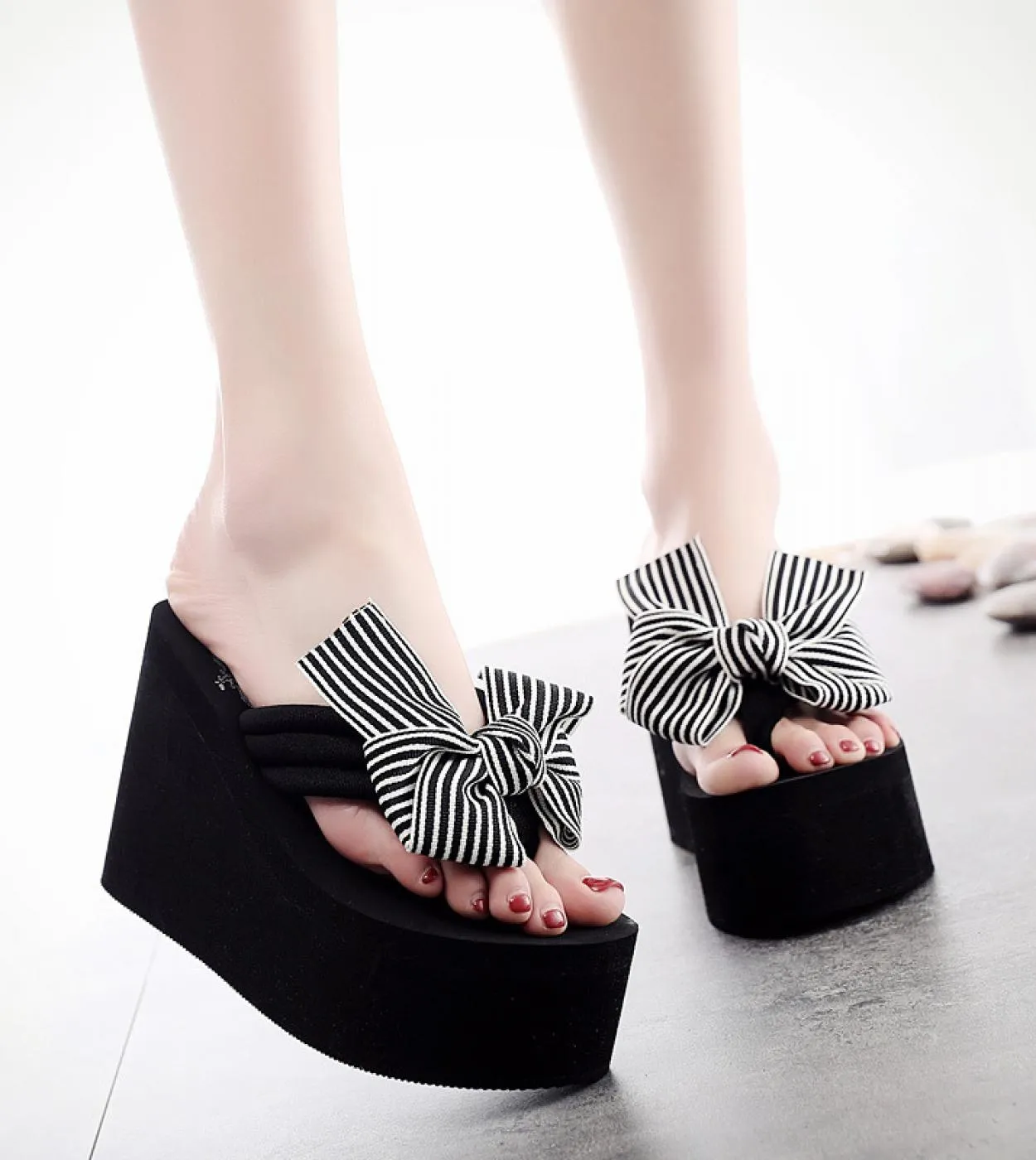 Sandali con fiocco grande Infradito Infradito con fiocco alla moda Infradito donna Infradito con fiocchi Grandi