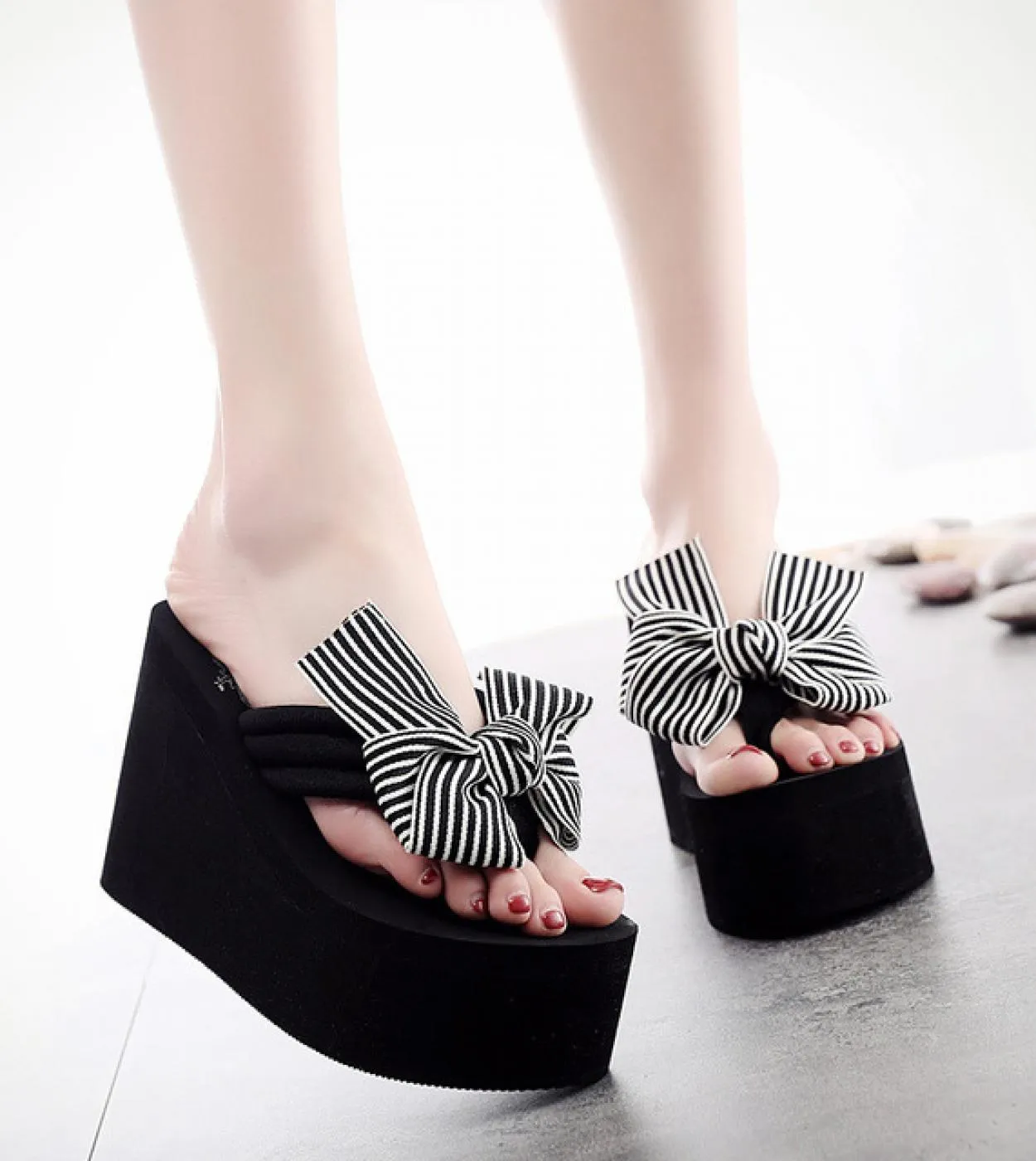 Sandali con fiocco grande Infradito Infradito con fiocco alla moda Infradito donna Infradito con fiocchi Grandi