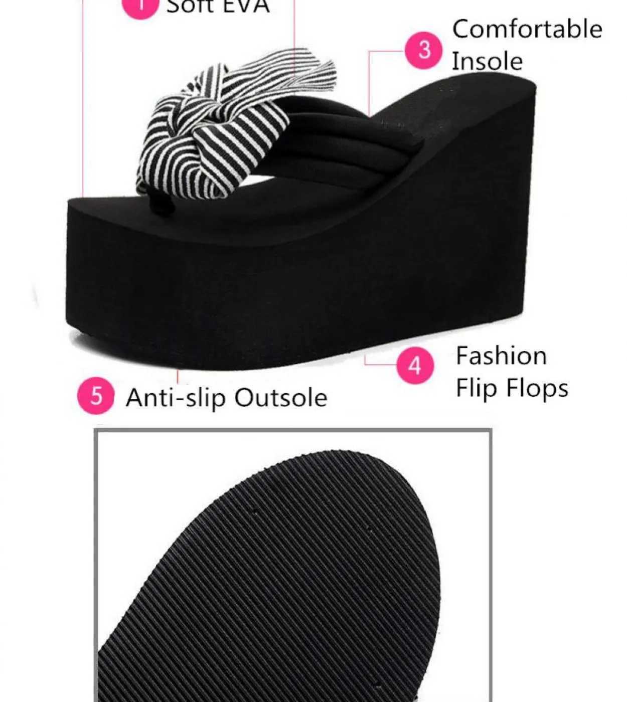 Sandali con fiocco grande Infradito Infradito con fiocco alla moda Infradito donna Infradito con fiocchi Grandi