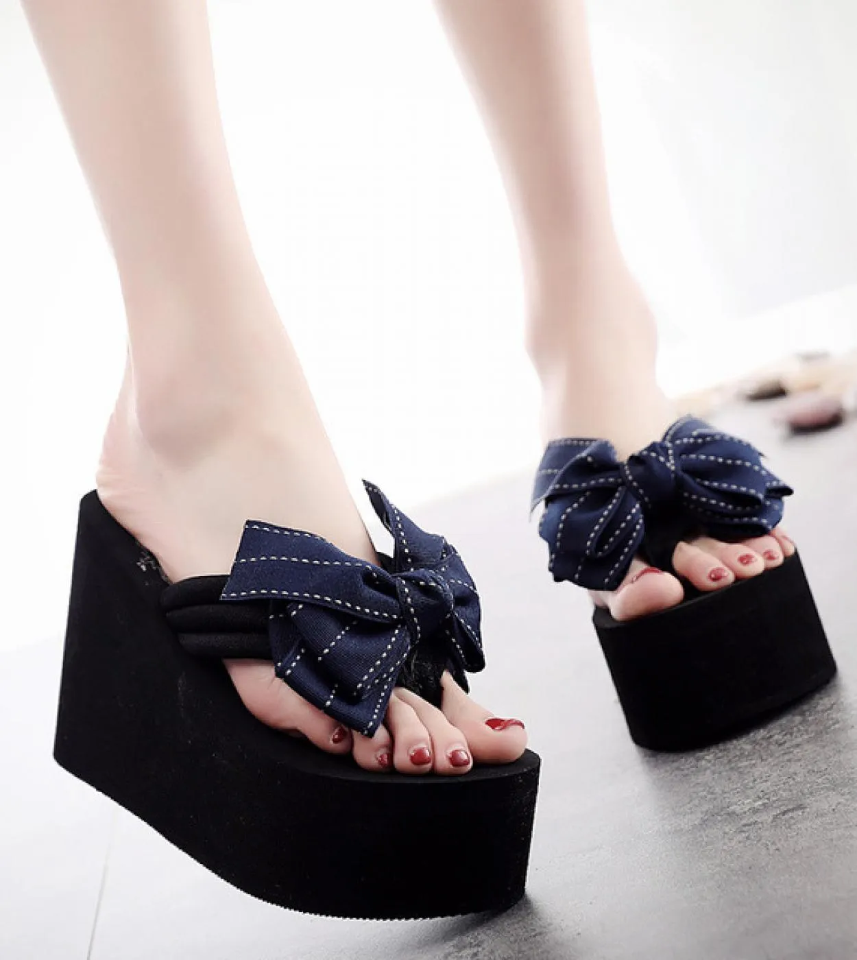 Sandali con fiocco grande Infradito Infradito con fiocco alla moda Infradito donna Infradito con fiocchi Grandi