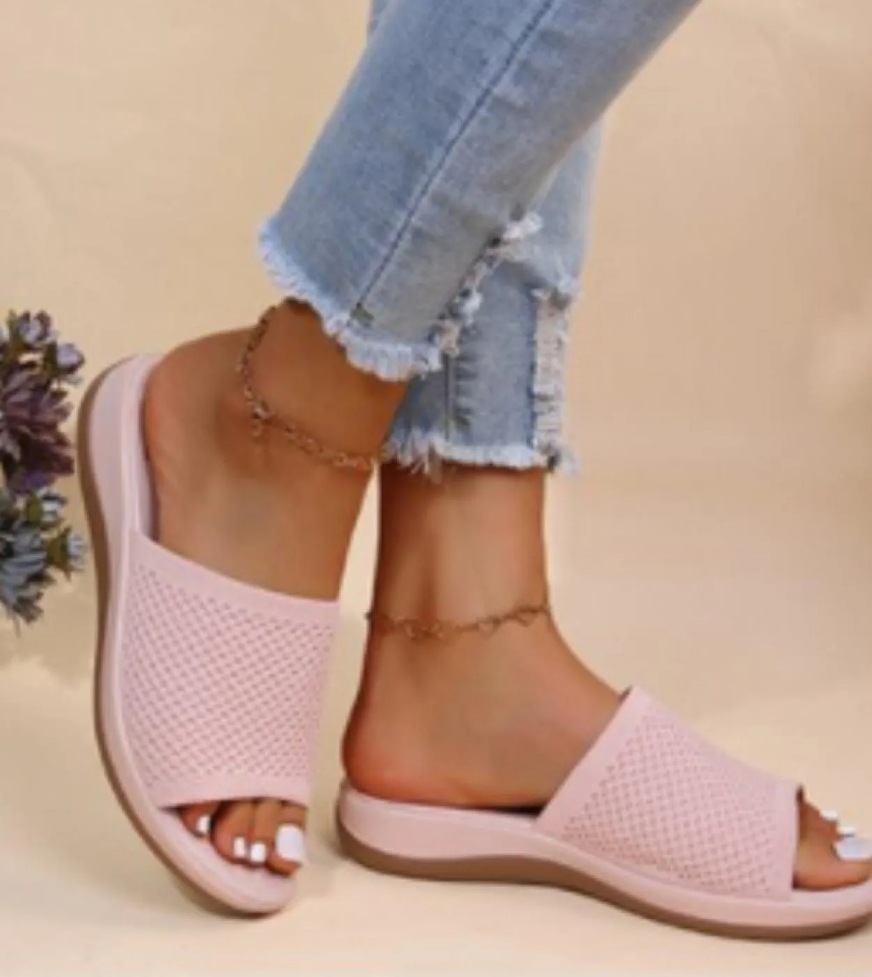 Sandali da donna 2022 Nuovi sandali estivi Scarpe da donna Sandali con tacco Sandali con zeppa in mesh traspirante Infradito est