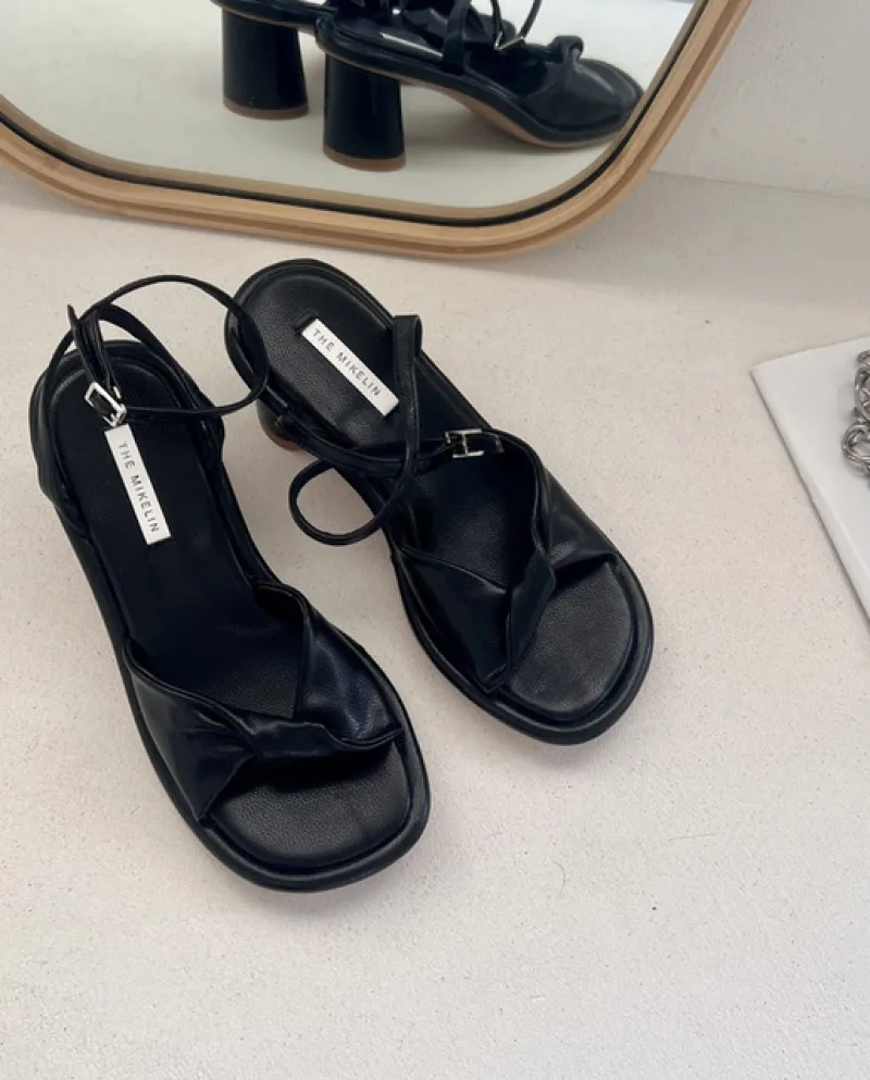 Sandali Delle Donne Pompe 2022 Nuova Estate Open Toe Fibbia Sandali Tacco Medio Nero Sandali Tacco Grosso Zapatos Mujer