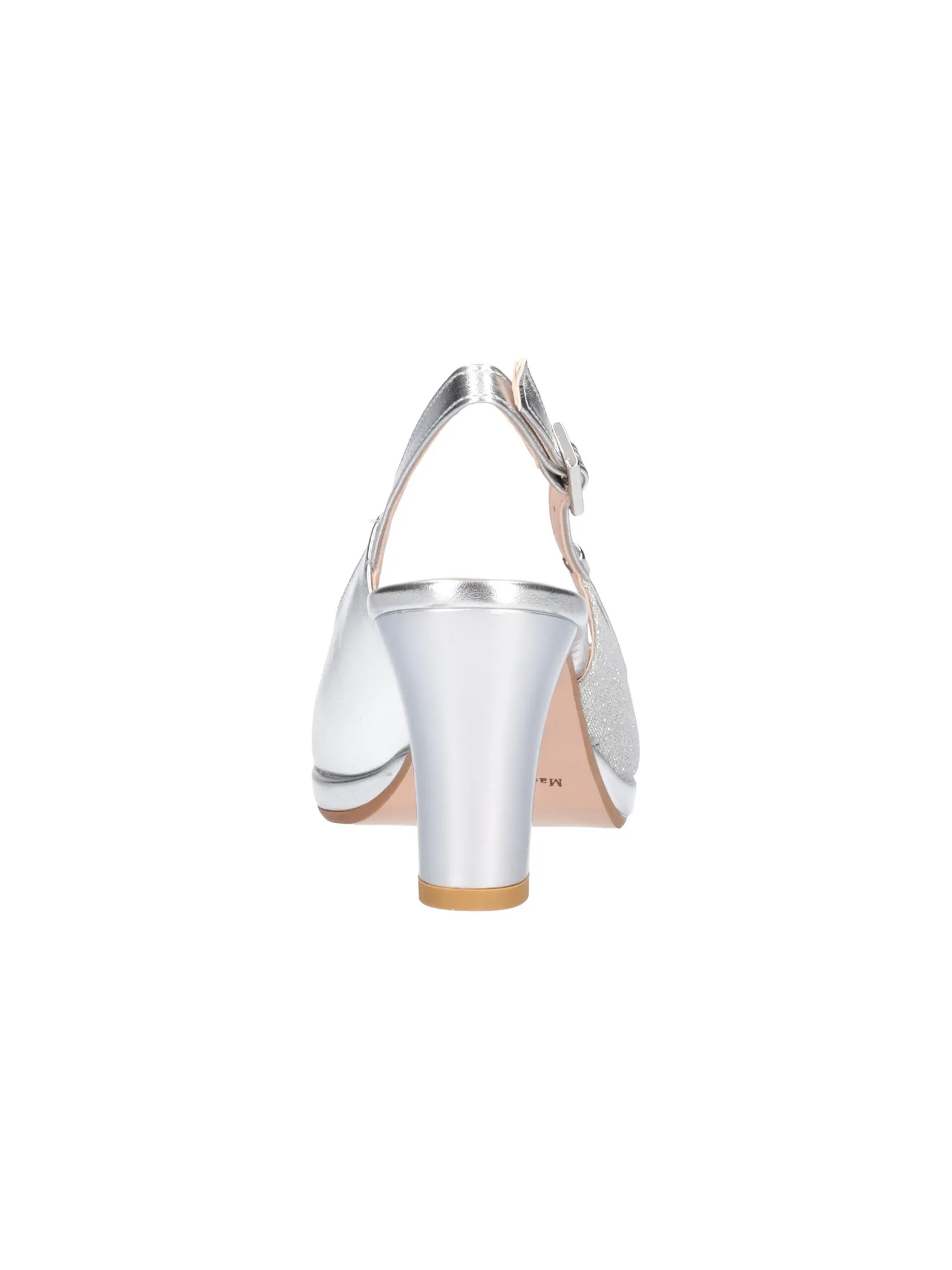 Sandalo elegante con tacco largo Valleverde da donna argento glitter