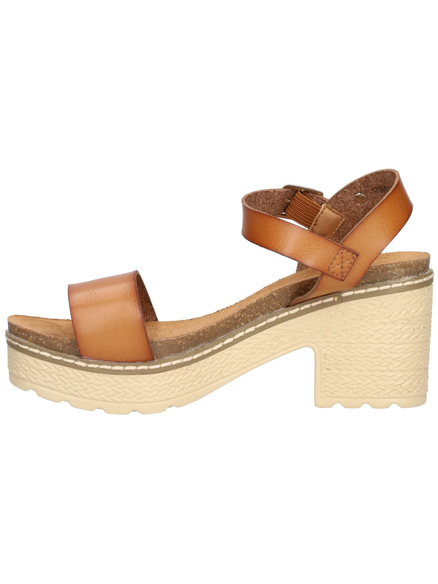 Sandalo tacco largo Refresh Vegan da donna cuoio