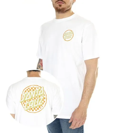 Santa Cruz Breaker Check Opus Dot White - Maglietta Girocollo Uomo Bianca    