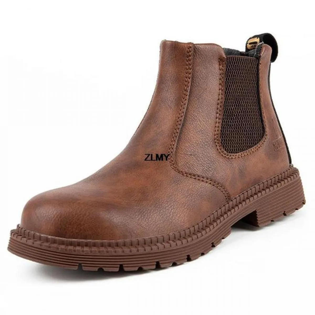 Scarpe antinfortunistiche impermeabili Stivali da lavoro antiforatura da uomo Stivali Chelsea da uomo in pelle con punta in acci