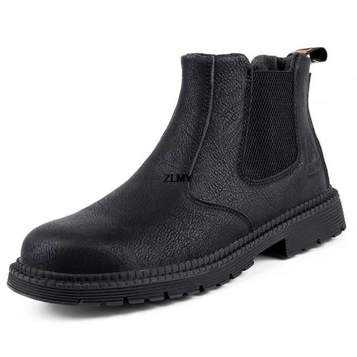 Scarpe antinfortunistiche impermeabili Stivali da lavoro antiforatura da uomo Stivali Chelsea da uomo in pelle con punta in acci