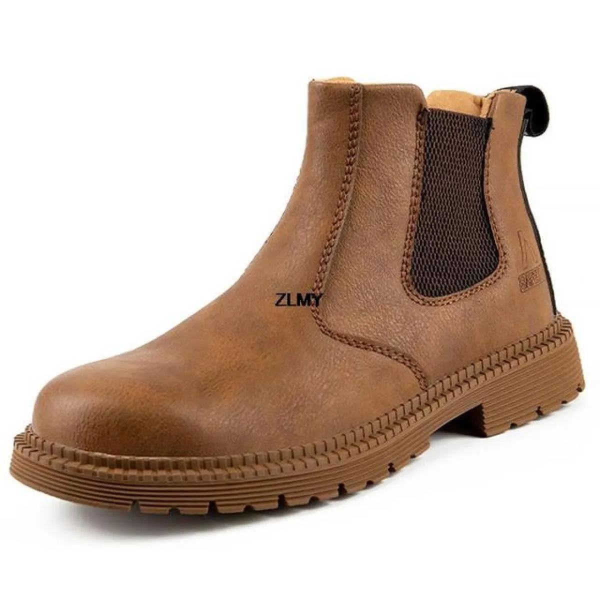 Scarpe antinfortunistiche impermeabili Stivali da lavoro antiforatura da uomo Stivali Chelsea da uomo in pelle con punta in acci