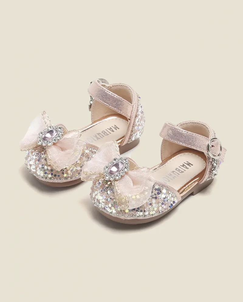 Scarpe da bambino singole da donna Scarpe da bambino Scarpe da principessa antiscivolo con fondo morbido Scarpe in pelle
