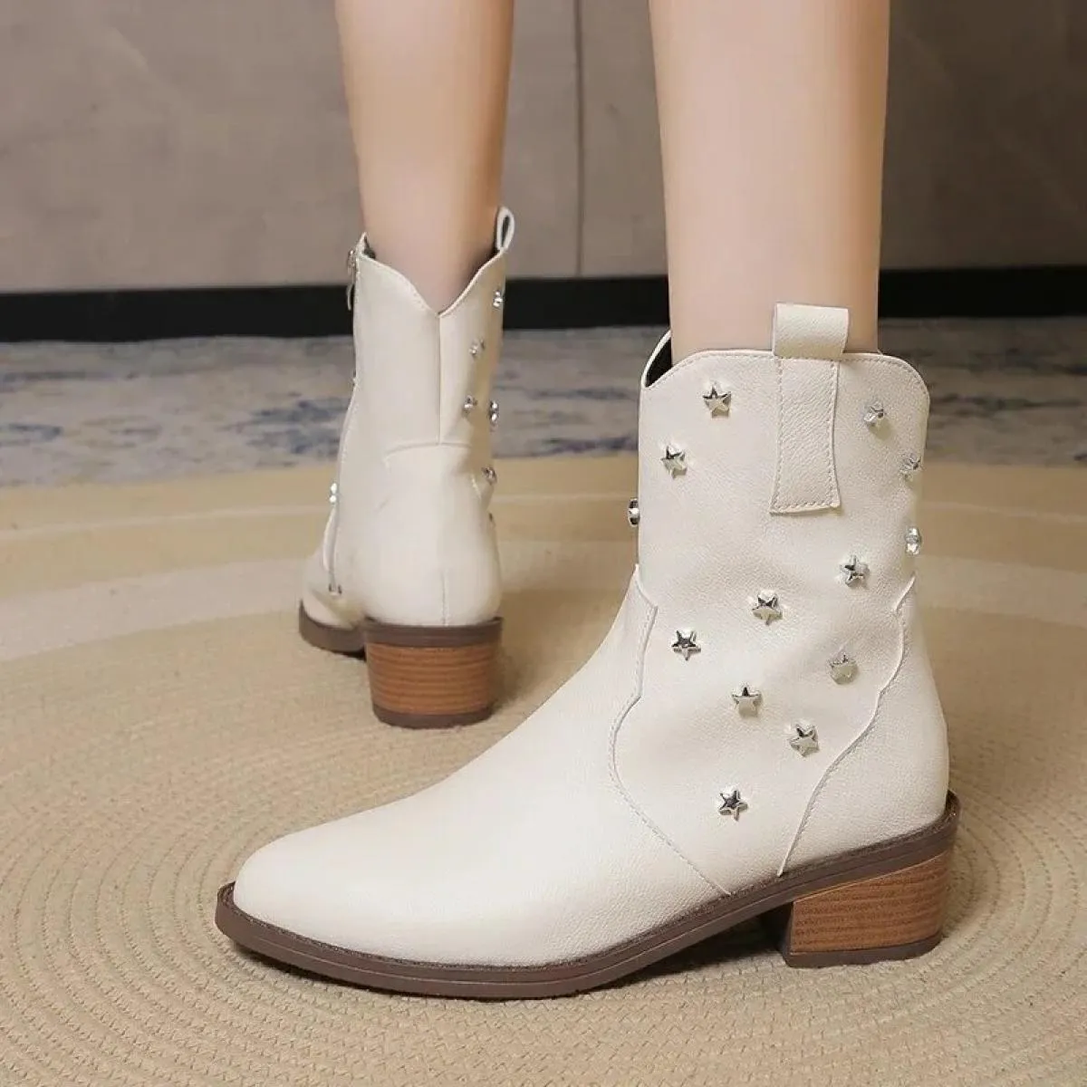 Scarpe per le donne 2023 vendita calda casual Pu tacchi alti bassi primavera autunno scarpe donna punta a punta stivaletti picco
