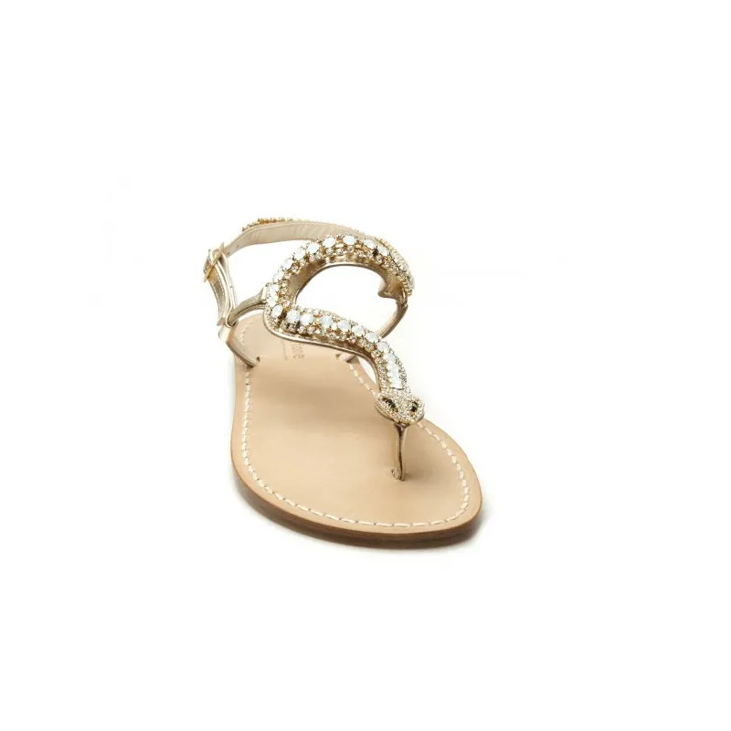 Serpente - sandali infradito pietre bianche Opal