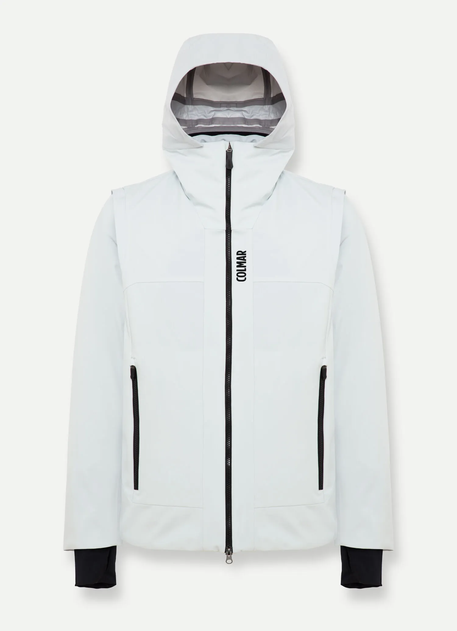 Ski jacket with detachable sleeves