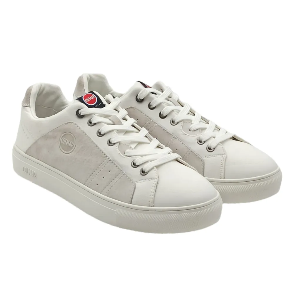 sneaker uomo in pelle e camoscio bradbury out white colmar