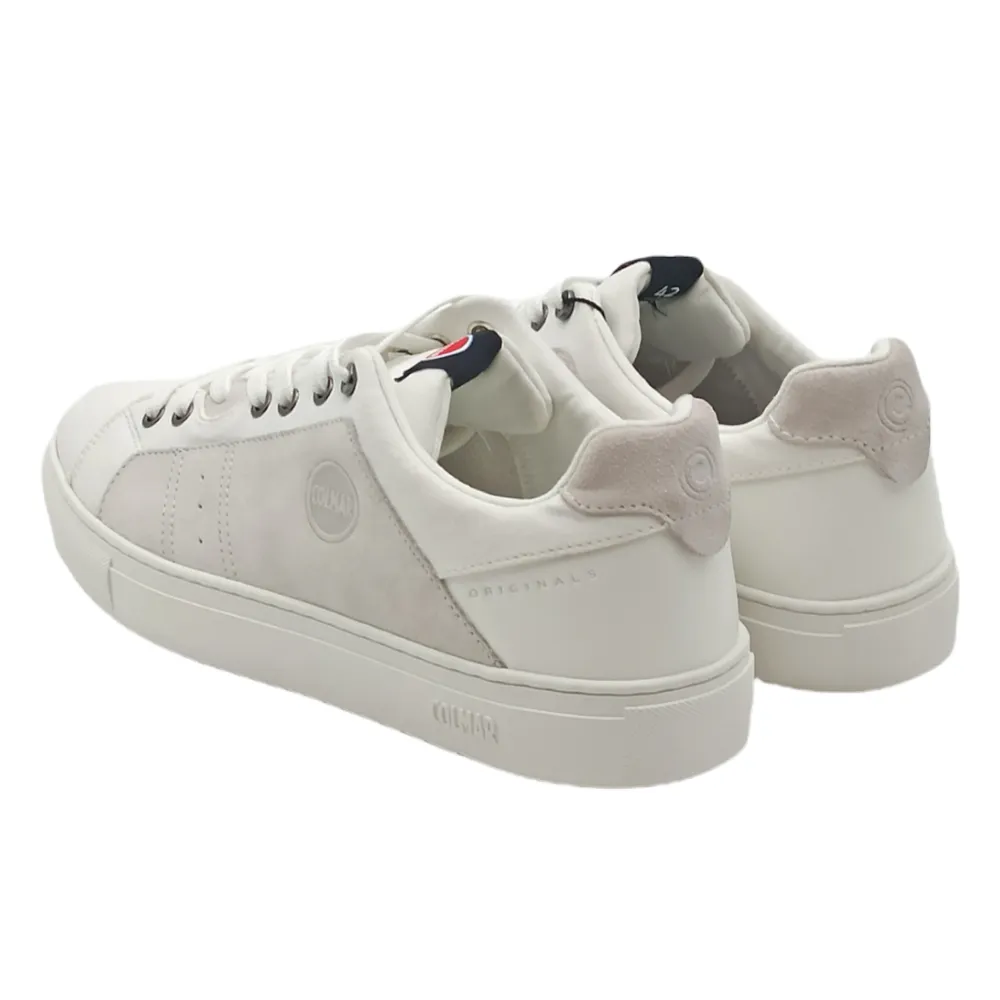 sneaker uomo in pelle e camoscio bradbury out white colmar
