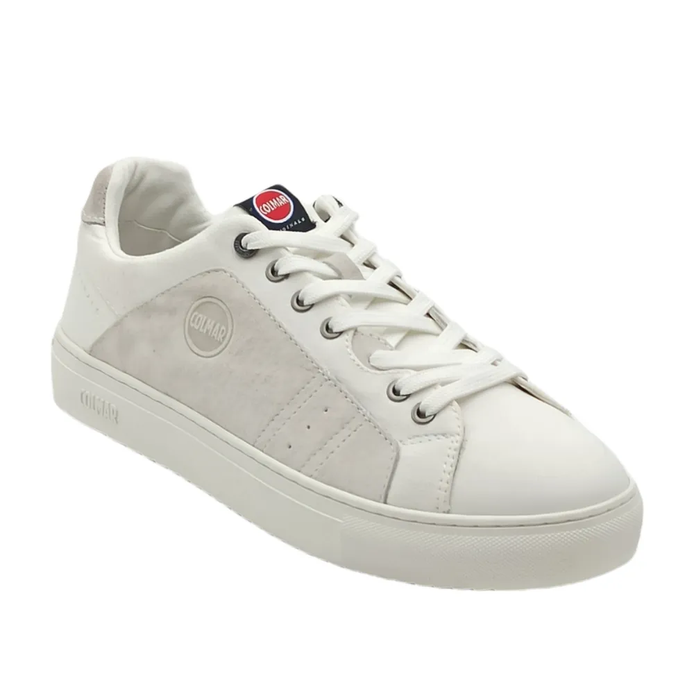 sneaker uomo in pelle e camoscio bradbury out white colmar