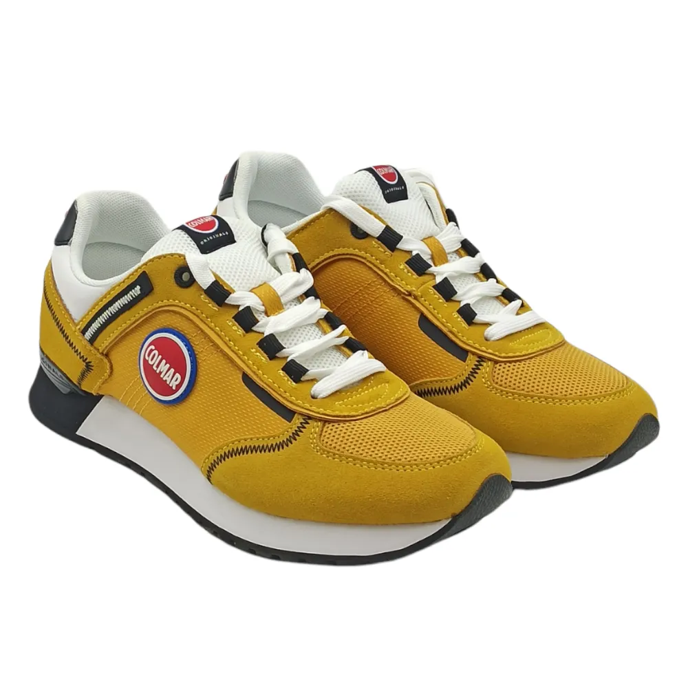 sneaker uomo in tessuto e camoscio Colmar travis sport bold ochre