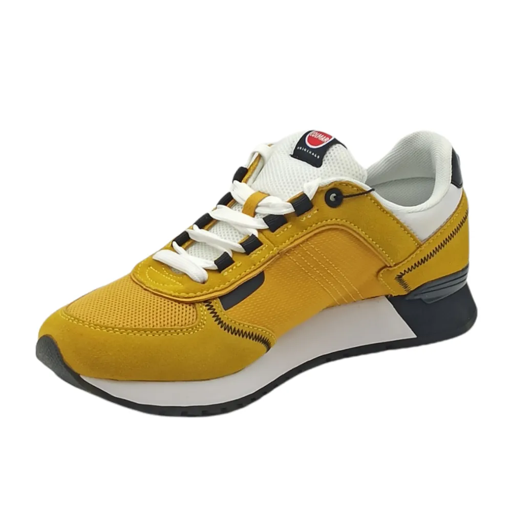 sneaker uomo in tessuto e camoscio Colmar travis sport bold ochre