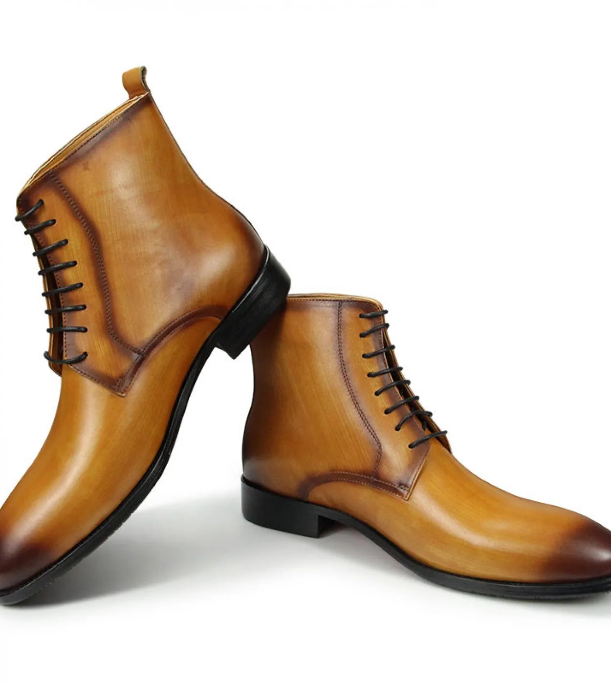 Stivaletti in pelle bovina di alta qualità da uomo con lacci in vera pelle, moda, lusso, tasca con cerniera, matrimonio, lavoro