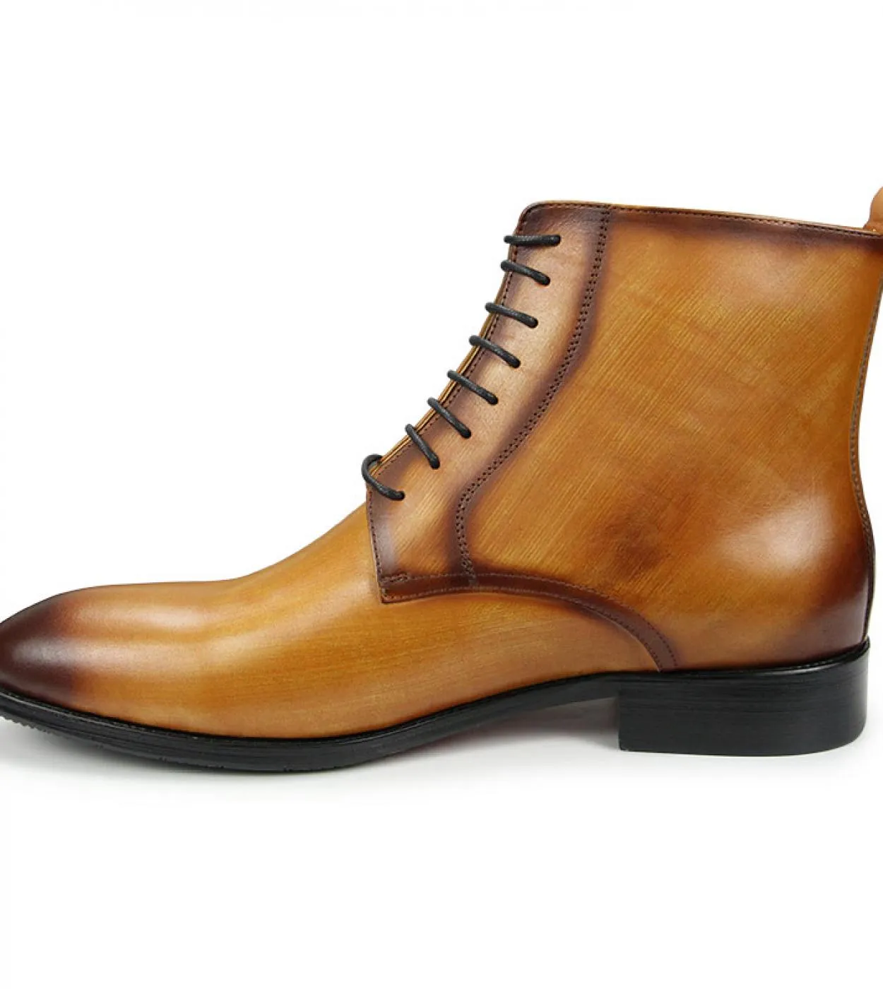 Stivaletti in pelle bovina di alta qualità da uomo con lacci in vera pelle, moda, lusso, tasca con cerniera, matrimonio, lavoro