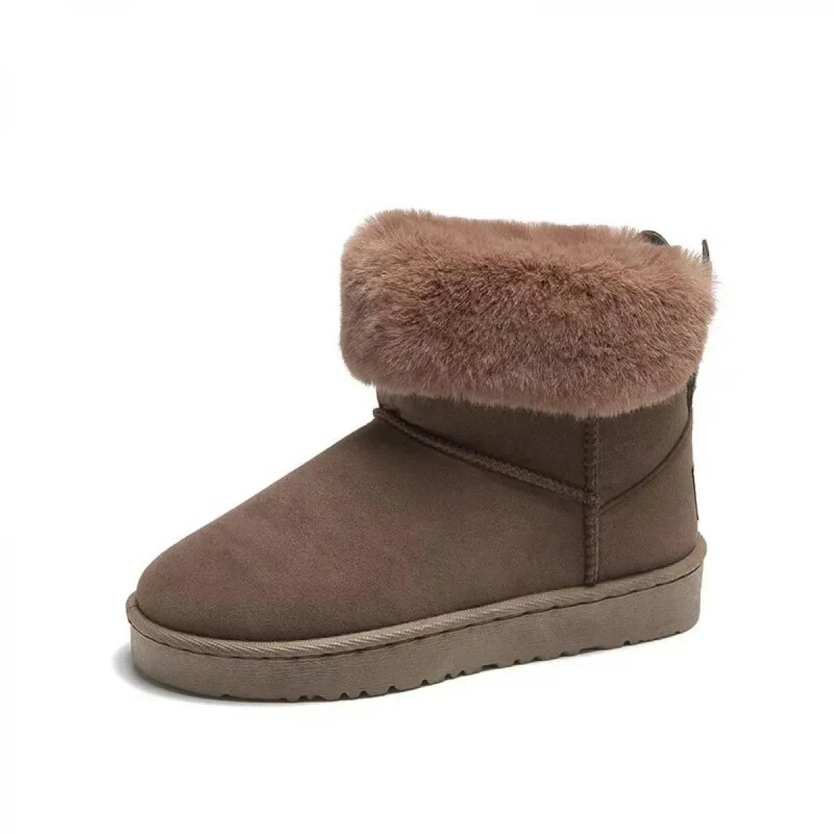 Stivaletti per donna Stivali da donna in vera pelle Vera pelliccia di volpe Scarpe invernali calde Punta tonda nera Casual Fisch