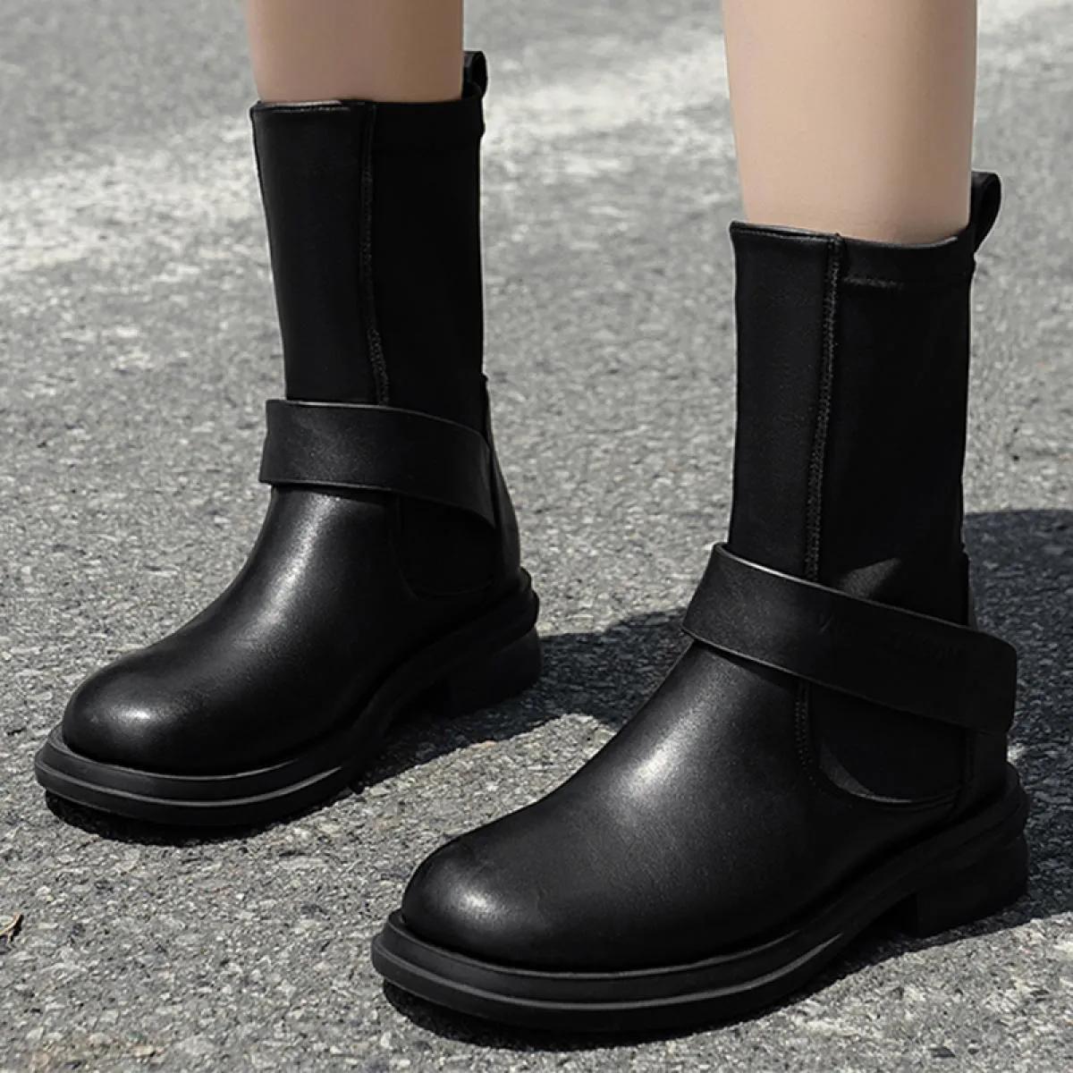 Stivali Chelsea 2023 nuove donne invernali scarpe con tacco medio piattaforma stivali da donna gladiatore alla caviglia grossi s