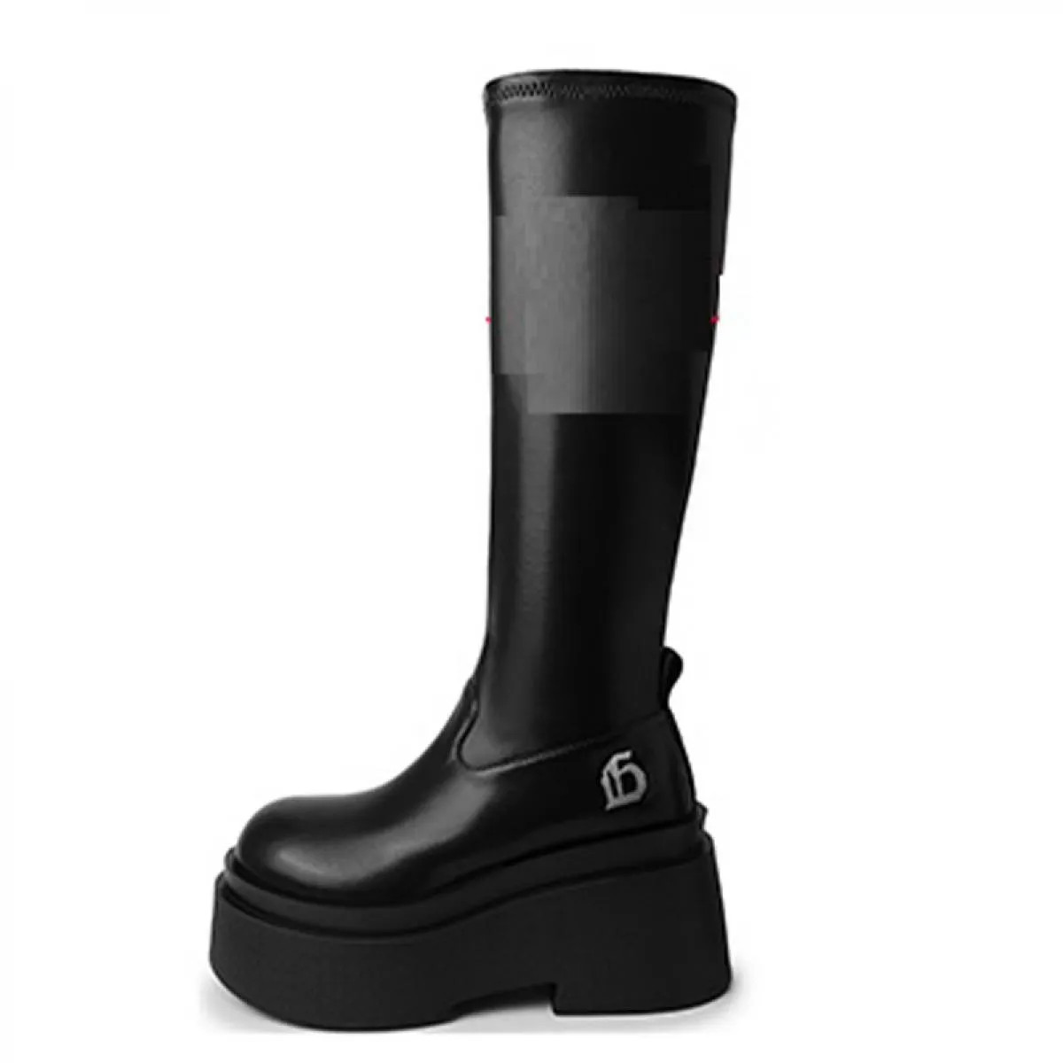 Stivali Chelsea invernali da donna appartamenti scarpe alte al ginocchio con piattaforma di moda nuova tendenza Goth scarpe casu