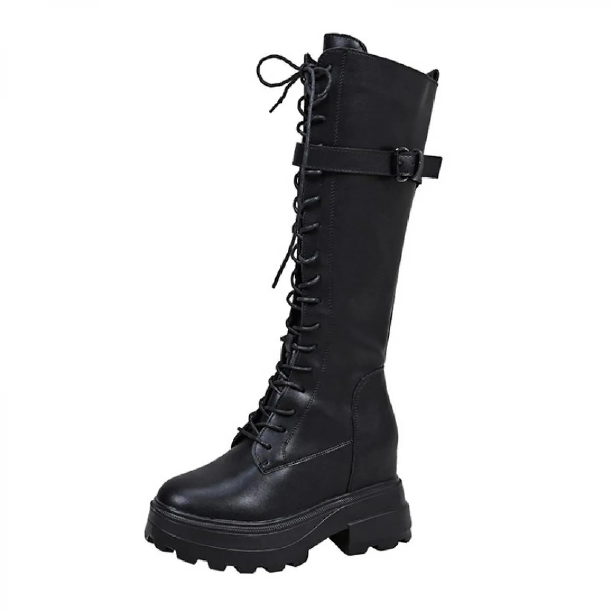 Stivali da moto Scarpe da donna Piattaforma 2023 Nuovo inverno Chunky Ginocchio alto Chelsea Pompe Stivali Designer Gladiatore G