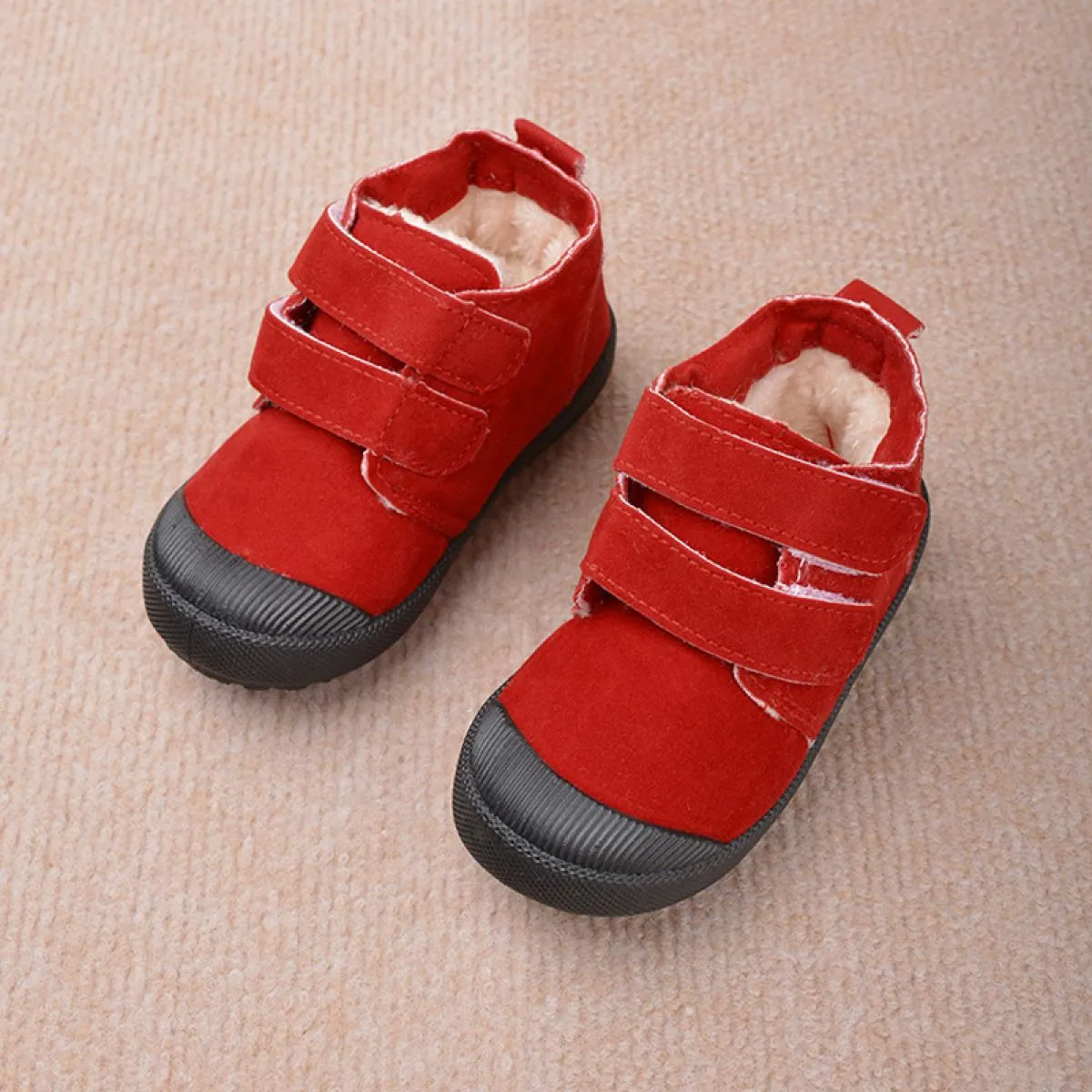 Stivali da neve in pelle scamosciata stile street per bambini Stivaletti alti per bambini in velluto comodi per il tempo libero