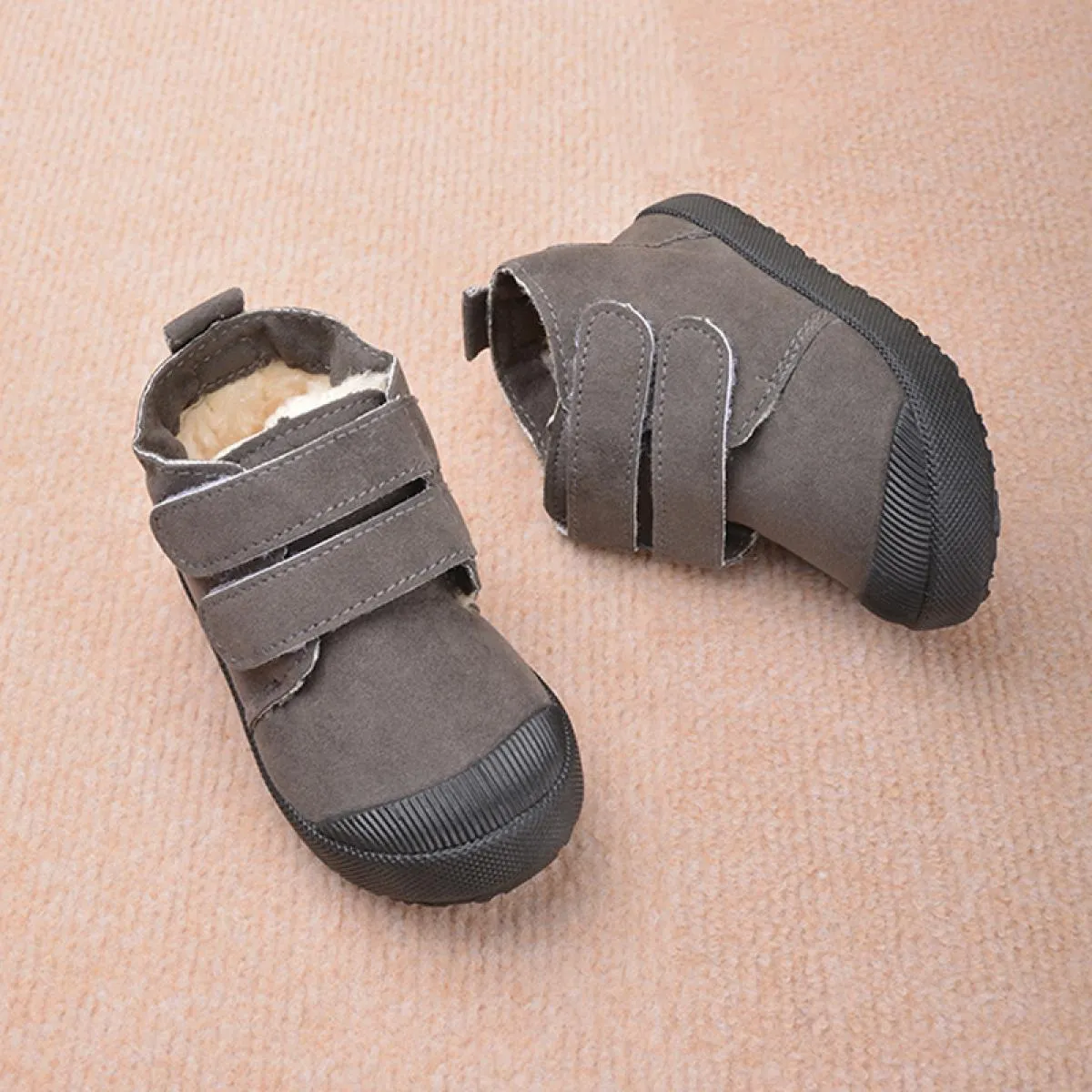 Stivali da neve in pelle scamosciata stile street per bambini Stivaletti alti per bambini in velluto comodi per il tempo libero