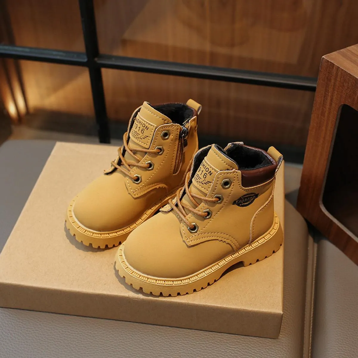 Stivali da neve per bambini Stivaletti invernali per neonato Scarpe calde da ragazza stringate Scarpe da scuola con plateau in p