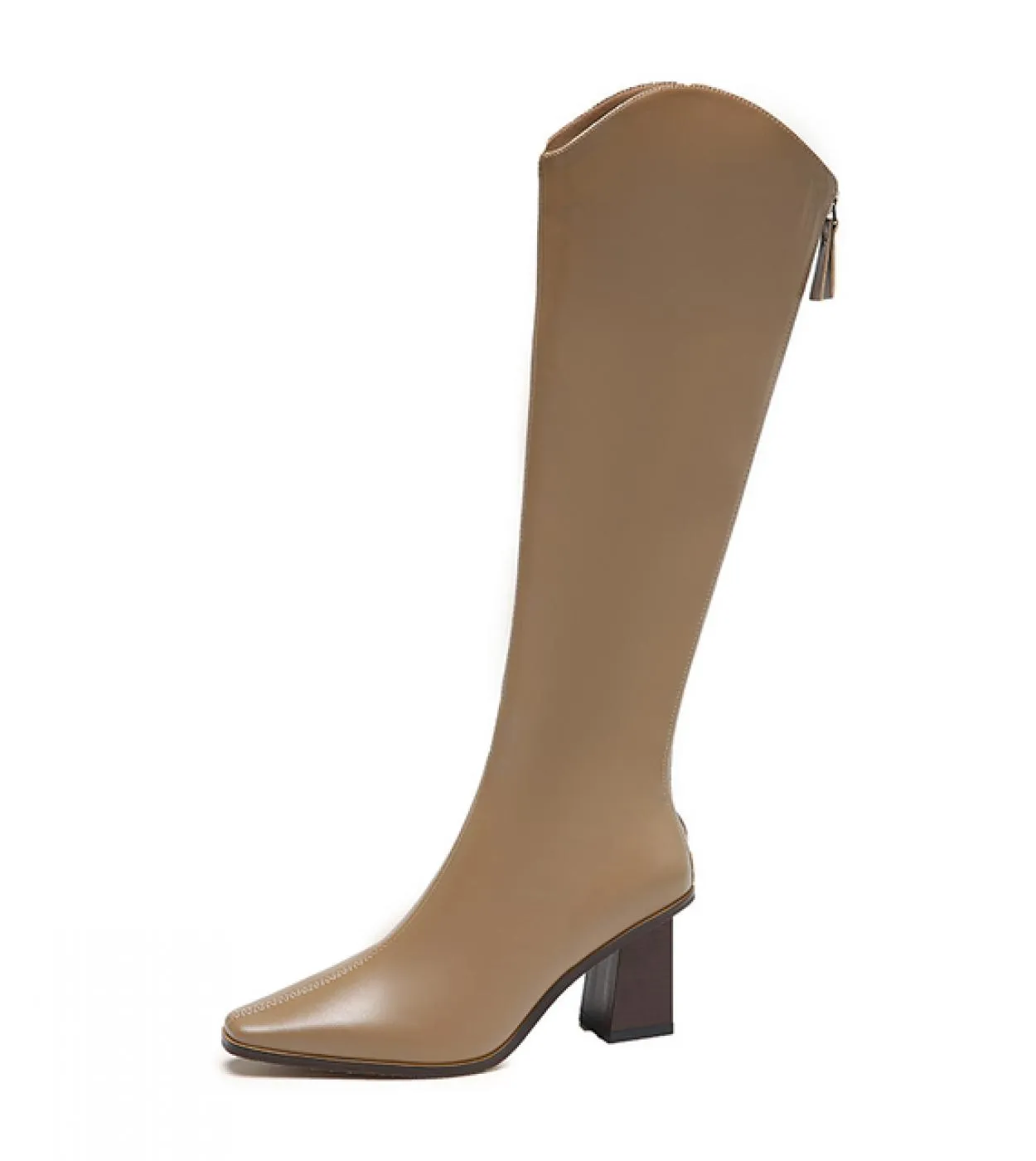 Stivali lunghi caldi da donna Stivaletti alti al ginocchio da donna Scarpe da donna Piattaforma Tacco spesso Pelle PU Cerniera m