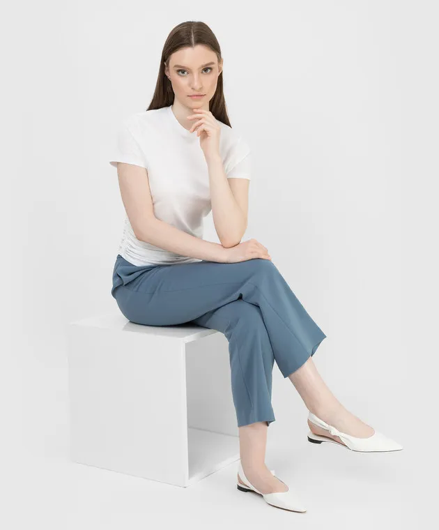Theory Pantaloni cropped turchese scuro L0109224