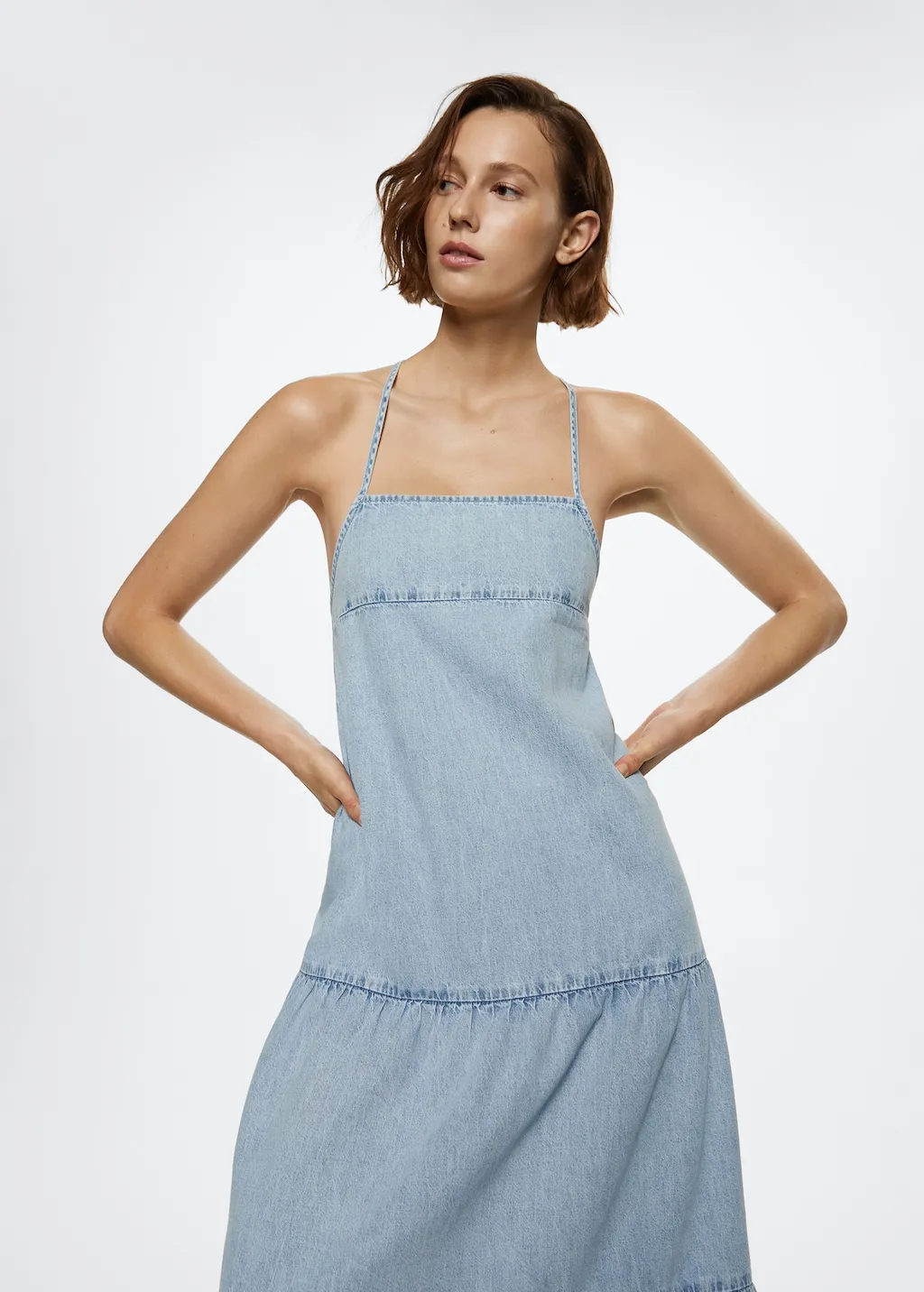 Vestito denim volant