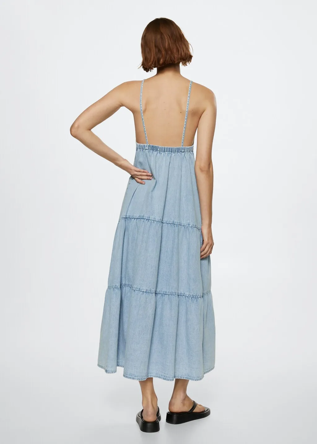 Vestito denim volant